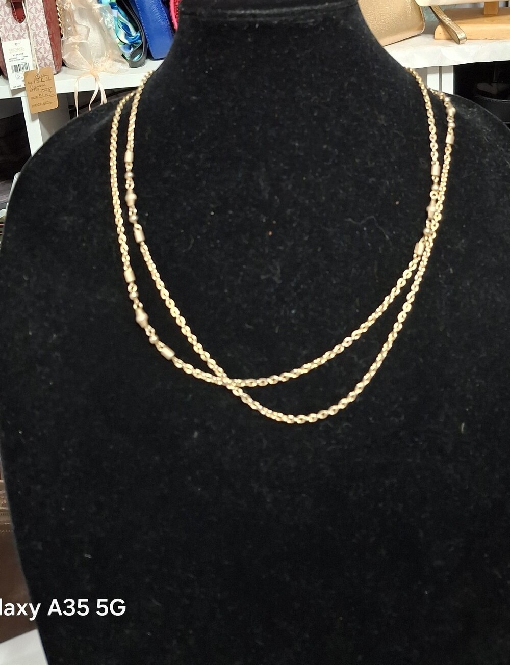 Vintage Gold infinity chain with gold station beads